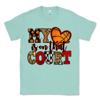 Seafoam my heart is on that court basketball red and black Classic Tee - NancyCooperArtShop