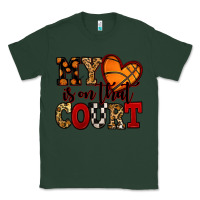 Sports Green my heart is on that court basketball red and black Classic Tee - NancyCooperArtShop