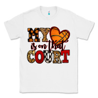 White my heart is on that court basketball red and black Classic Tee - NancyCooperArtShop