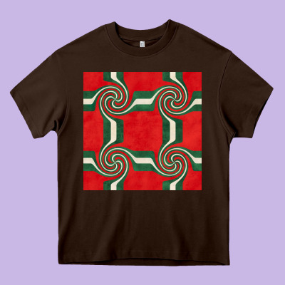 Retro Christmas Seamless Pattern Heavy Core Tee Designed By Bundleandbundleshop