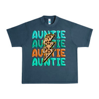 Midnight Navy auntıe with lightning bolt Urban Heavy Tee - MaliasSmallBusiness