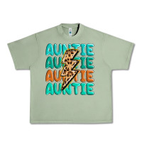 Oil Green auntıe with lightning bolt Urban Heavy Tee - MaliasSmallBusiness