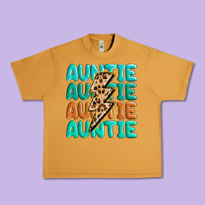 Auntıe With Lightning Bolt Urban Heavy Tee Designed By Maliassmallbusiness