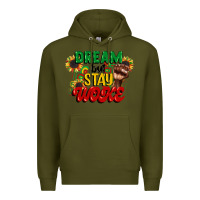 Army Green dream but stay woke juneteenth Premium Hoodie - CowGirlArtShop