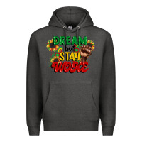 Charcoal Heather dream but stay woke juneteenth Premium Hoodie - CowGirlArtShop