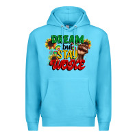 Ocean Blue dream but stay woke juneteenth Premium Hoodie - CowGirlArtShop