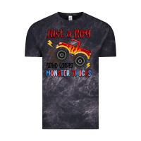 Cloud Black just a boy who loves monster trucks Vintage Tee - MaliasSmallBusiness