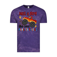 Cloud Purple just a boy who loves monster trucks Vintage Tee - MaliasSmallBusiness