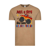 Vintage Coffee just a boy who loves monster trucks Vintage Tee - MaliasSmallBusiness