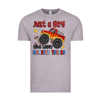 Vintage Zinc just a boy who loves monster trucks Vintage Tee - MaliasSmallBusiness