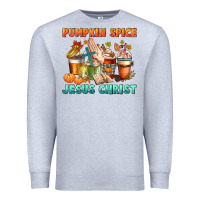 Heather Grey pumpkin spice and jesus christ Premium Sweatshirt - CowGirlArtShop