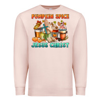 Pale Pink pumpkin spice and jesus christ Premium Sweatshirt - CowGirlArtShop