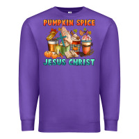 Purple pumpkin spice and jesus christ Premium Sweatshirt - CowGirlArtShop