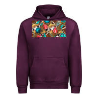 Mauve Wine american  football with turquoise license plate Urban Hoodie - BundleAndBundleShop