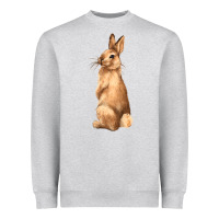 Heather Grey Bunny Heavyweight Sweatshirt - NancyCooperArtShop