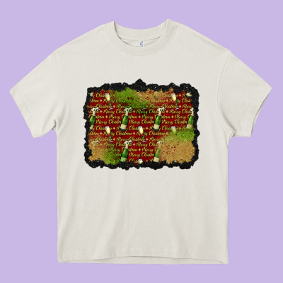 Christmas Champagne Background Heavy Core Tee Designed By Bundleandbundleshop