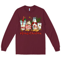 Burgundy santa fuel merry christmas Long Sleeve Tee - MaliasSmallBusiness