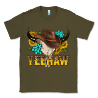 Army Green yeehaw bull skull Classic Tee - NancyCooperArtShop