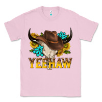 Bubblegum Pink yeehaw bull skull Classic Tee - NancyCooperArtShop