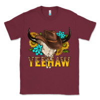 Burgundy yeehaw bull skull Classic Tee - NancyCooperArtShop