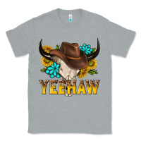 Heather Grey yeehaw bull skull Classic Tee - NancyCooperArtShop