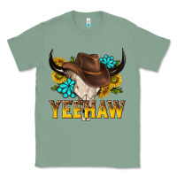 Sage yeehaw bull skull Classic Tee - NancyCooperArtShop