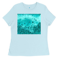 Baby Blue turquoise glitter Ladies Tee - JahusDesignShop
