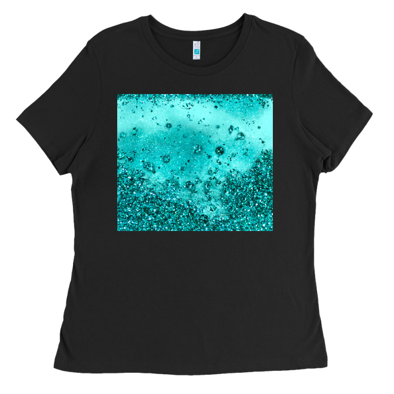 Turquoise Glitter Ladies Tee by JahusDesignShop | Teevron