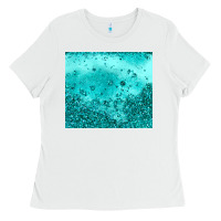 White turquoise glitter Ladies Tee - JahusDesignShop