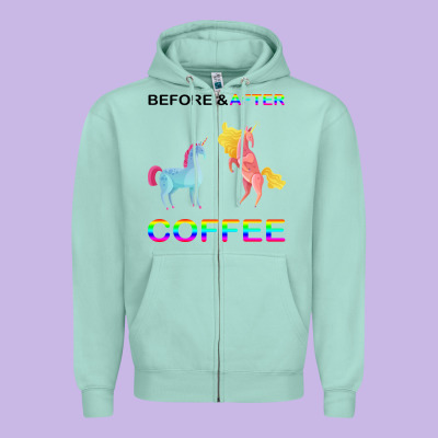 Before After Coffee Zipper Hoodie Designed By Bettercallsaul