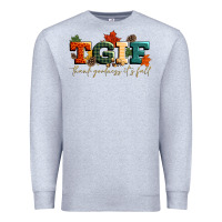 Heather Grey tgif thank goodness its fall Premium Sweatshirt - CowGirlArtShop