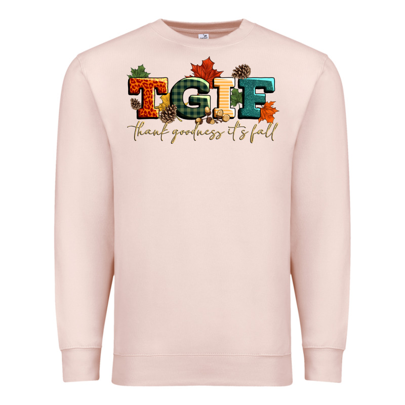 Tgif Thank Goodness Its Fall Premium Sweatshirt by CowGirlArtShop | Teevron