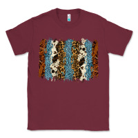 Burgundy tool leather leopard cowhide backround Classic Tee - RanaPortraitStore