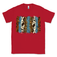 Red tool leather leopard cowhide backround Classic Tee - RanaPortraitStore