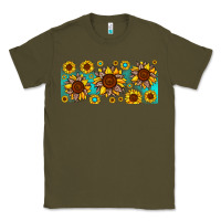 Army Green leopard sunflower gemstone Classic Tee - JahusDesignShop
