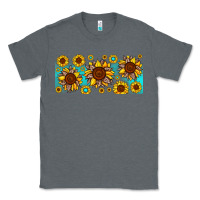 Charcoal Heather leopard sunflower gemstone Classic Tee - JahusDesignShop