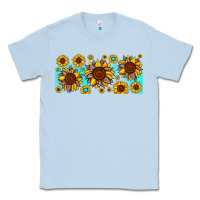 Dusty Blue leopard sunflower gemstone Classic Tee - JahusDesignShop