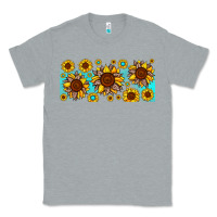 Heather Grey leopard sunflower gemstone Classic Tee - JahusDesignShop