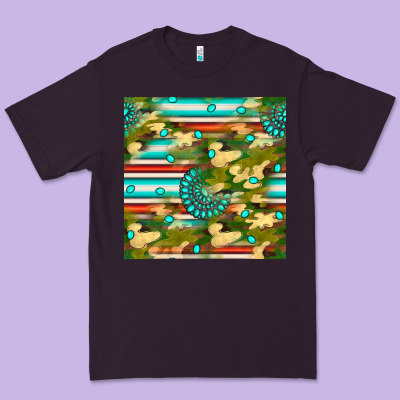 Camouflage Serape Gemstone Seamless Pattern Premium Tee Designed By Bundleandbundleshop