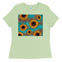 Matcha sunflower turquoise glitter Ladies Tee - JahusDesignShop
