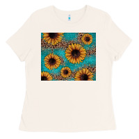 Bone sunflower turquoise glitter Ladies Tee - JahusDesignShop