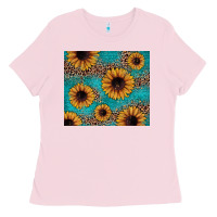 Bubblegum Pink sunflower turquoise glitter Ladies Tee - JahusDesignShop