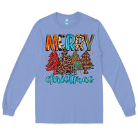 Colony Blue merry christmas trees Long Sleeve Tee - MaliasSmallBusiness