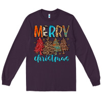 Plum merry christmas trees Long Sleeve Tee - MaliasSmallBusiness