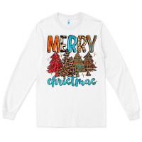 White merry christmas trees Long Sleeve Tee - MaliasSmallBusiness