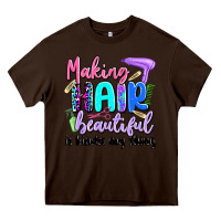 Chocolate Brown making hair beautiful is kinda my thing Heavy Core Tee - Artiststas