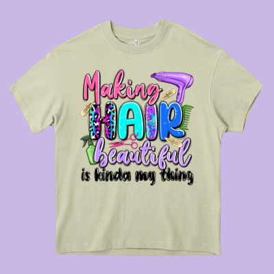 Making Hair Beautiful Is Kinda My Thing Heavy Core Tee Designed By Artiststas