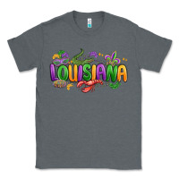Charcoal Heather mardi gras louisiana Classic Tee - MaliasSmallBusiness