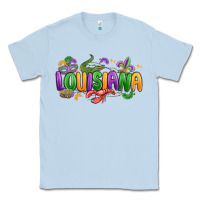 Dusty Blue mardi gras louisiana Classic Tee - MaliasSmallBusiness