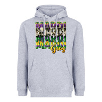 Heather Grey cowhide mardi gras Heavyweight Hoodie - CowGirlArtShop